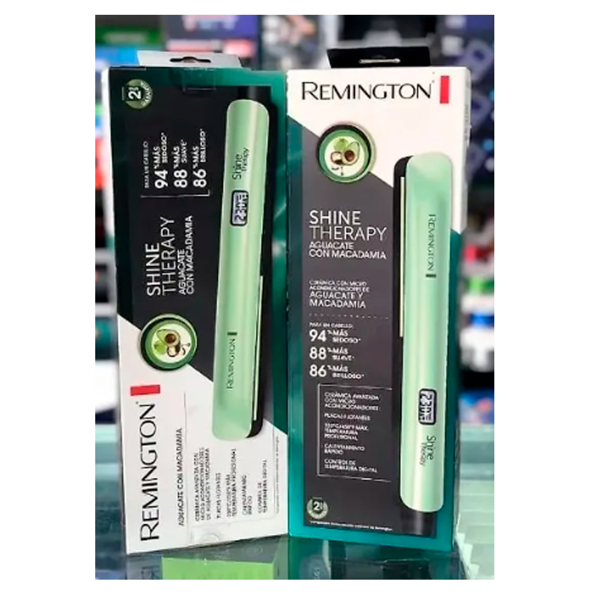 Plancha Alisadora Remington Shine Therapy Aguacate S9960 color verde